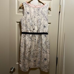 Flower print dress by loft size medium, beige and black floral by Ann Taylor